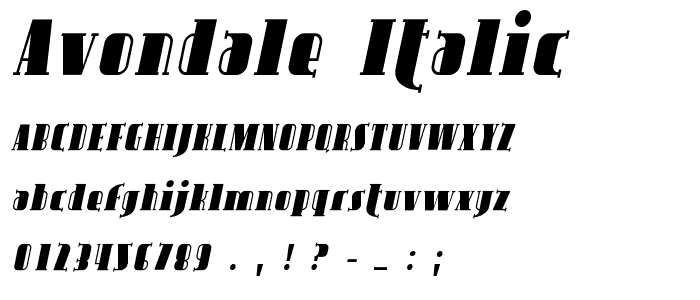 Avondale Italic font